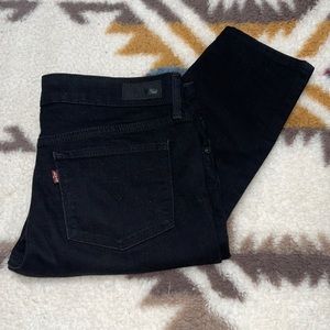 Black Levi’s. Slight curve.